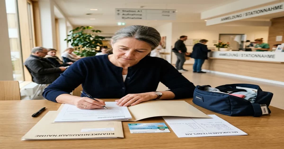 Unterlagen und Checkliste für die Krankenhausaufnahme vorbereiten
